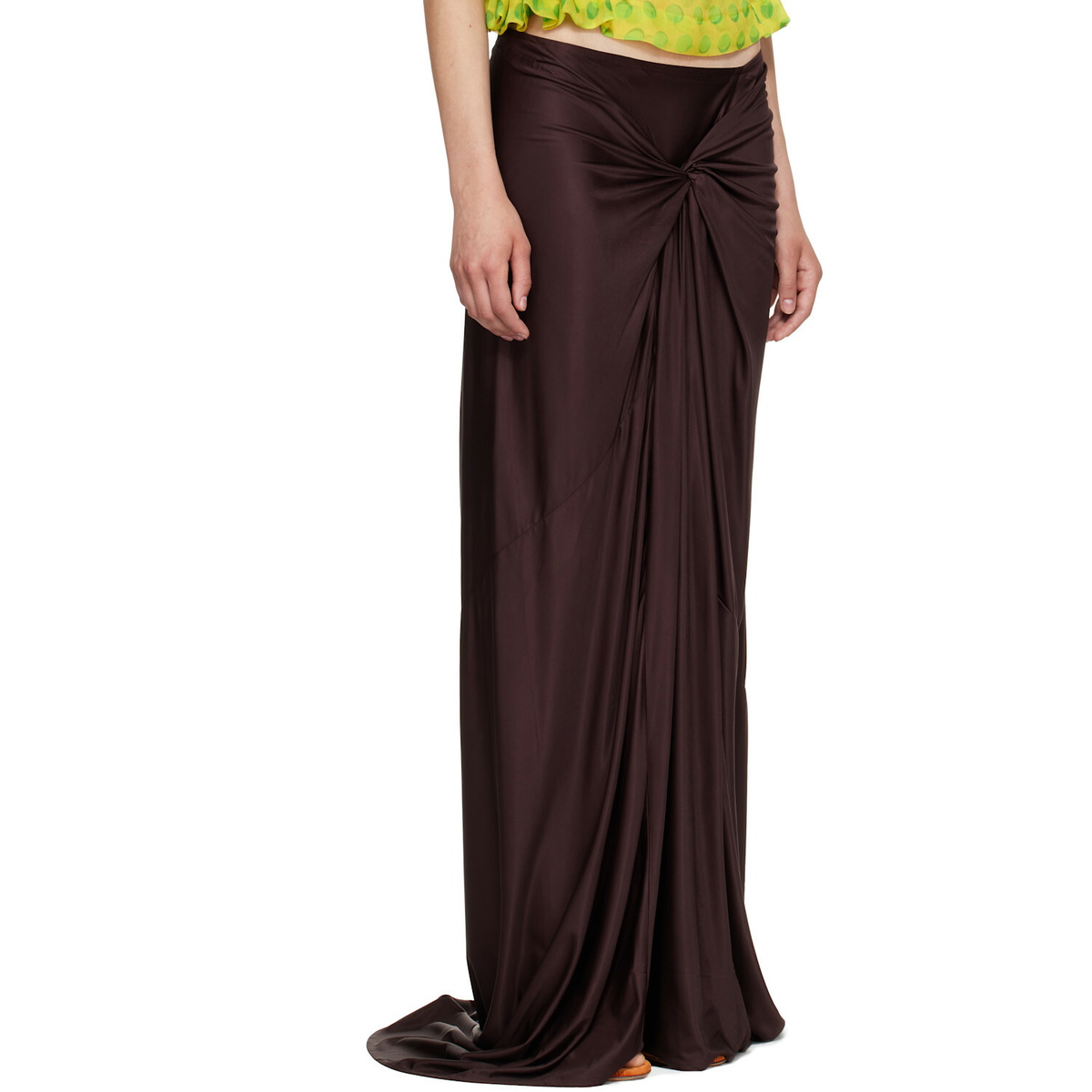 Dries Van Noten Burgundy Humila Maxi Skirt