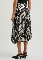 High On Point Printed Satin Midi Skirt Beige