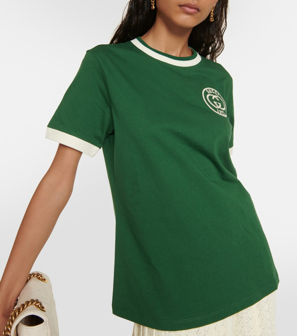 Gucci Logo embroidered cotton T-shirt