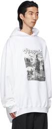 Balenciaga White 'Venezia' Large Fit Hoodie