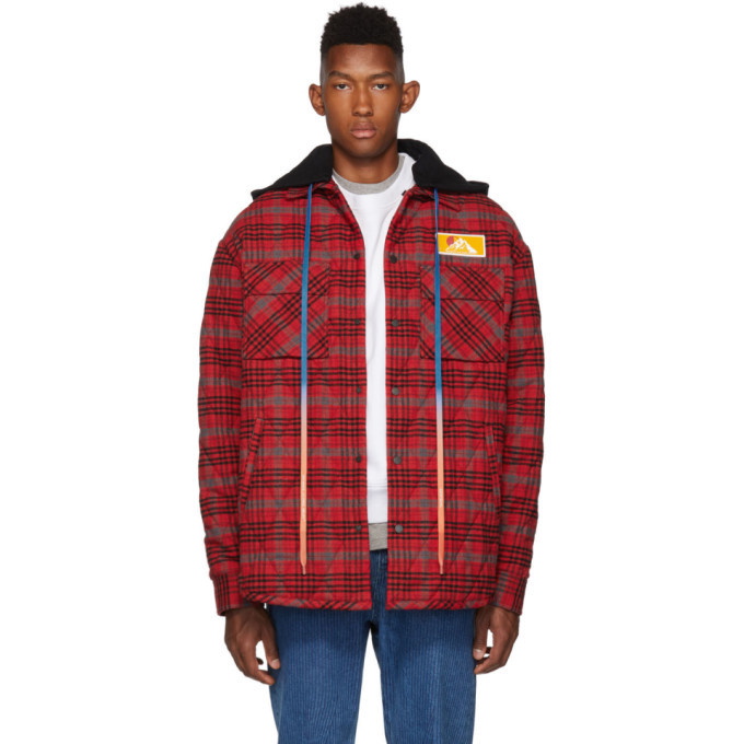 Photo: Off-White Red Check Flannel Over Shirt Jacket