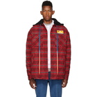 Off-White Red Check Flannel Over Shirt Jacket