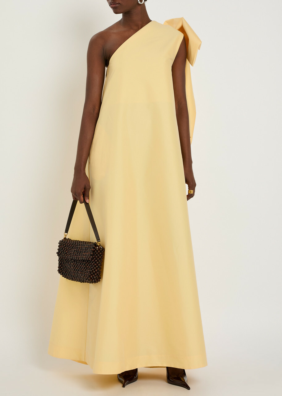 Bernadette Winnette Bow-appliquéd Taffeta Gown Yellow
