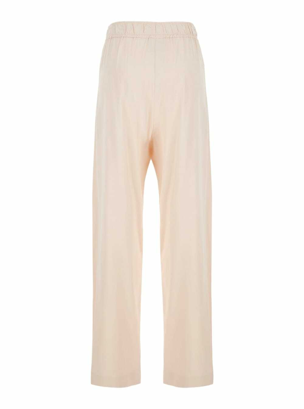 Merci Pink Pants With Elastic Waist And Pences In Viscose Blend Woman