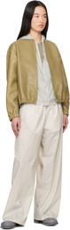 Gabriela Coll Garments Green No.306 Six Zipper Leather Jacket