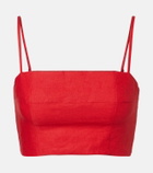 Staud Federico linen crop top