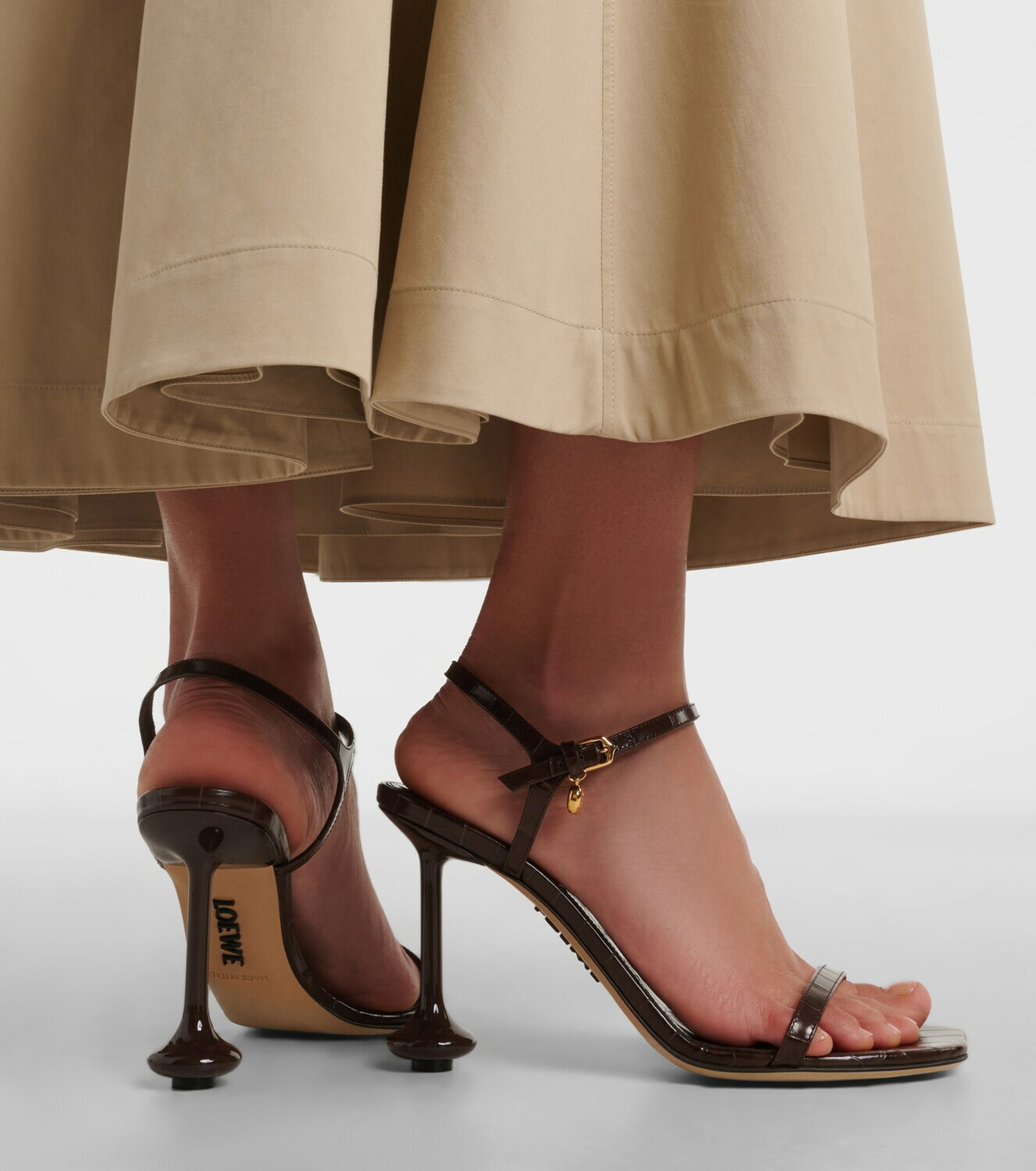 Loewe Toy croc-effect leather sandals