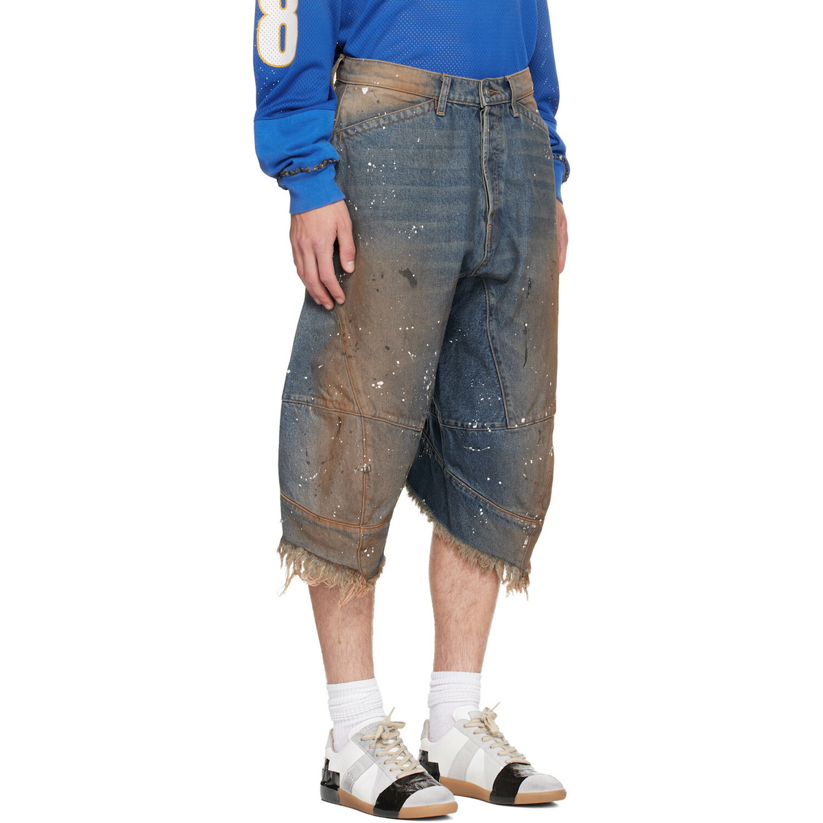 Satoshi Nakamoto Blue Acid Rain Denim Shorts