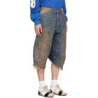 Satoshi Nakamoto Blue Acid Rain Denim Shorts