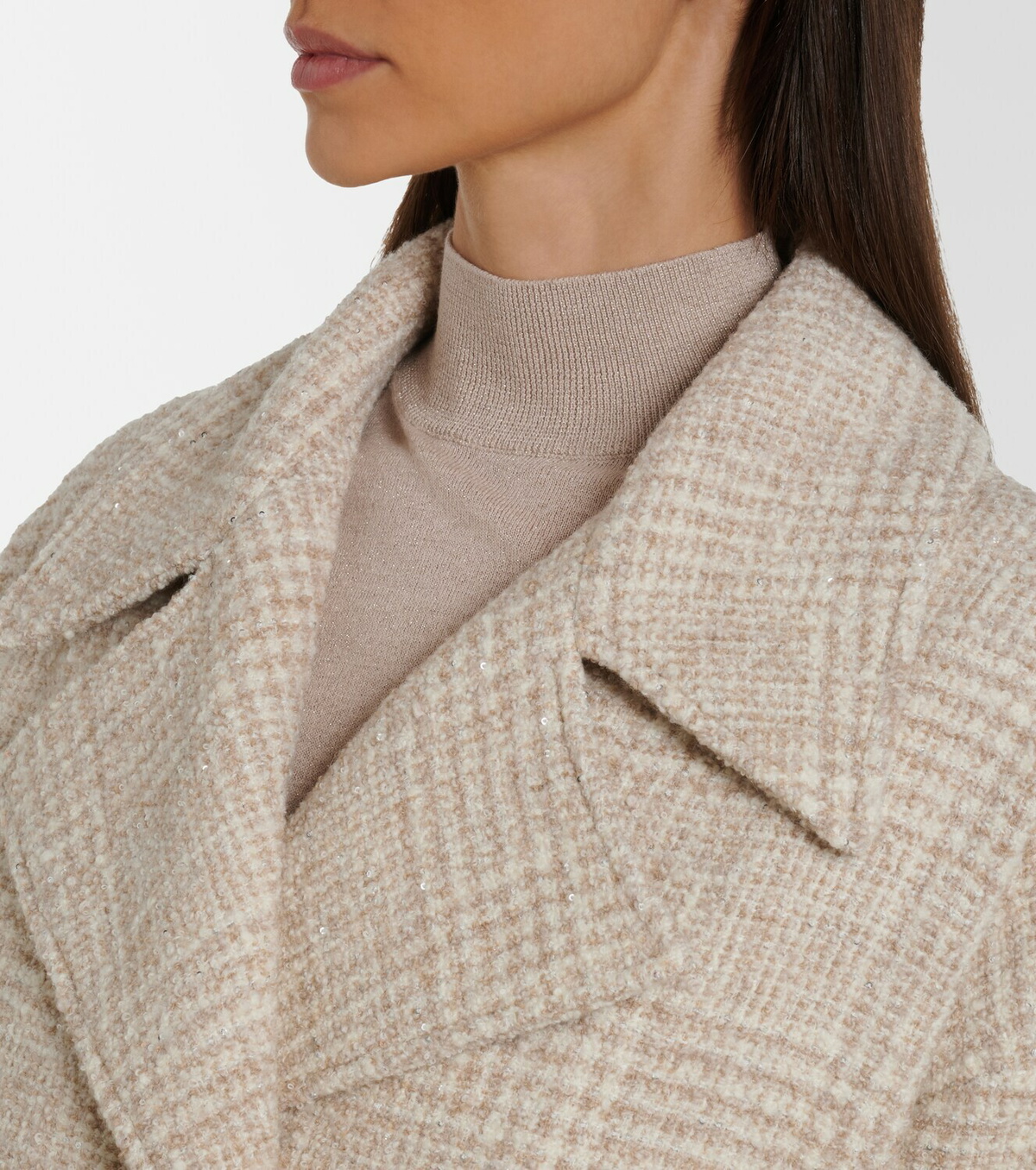 Eleventy Checked wool and alpaca-blend jacket