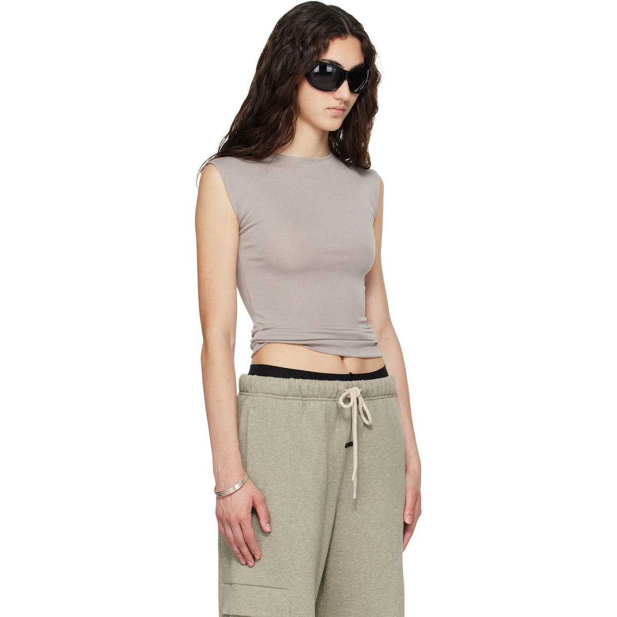 Fear of God ESSENTIALS Taupe Soft Rib Fitted Tank Top