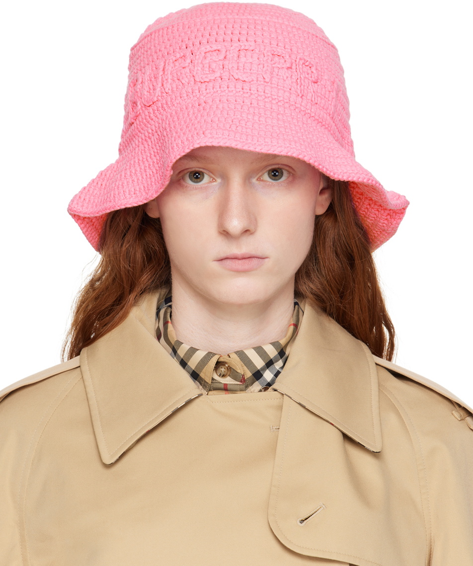 Burberry Pink Crochet Bucket Hat Burberry