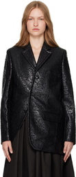 Comme des Garçons Black Faux Leather Allover Embroidery Blazer