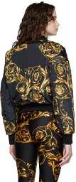 Versace Jeans Couture Black Reversible Regalia Baroque Bomber Jacket