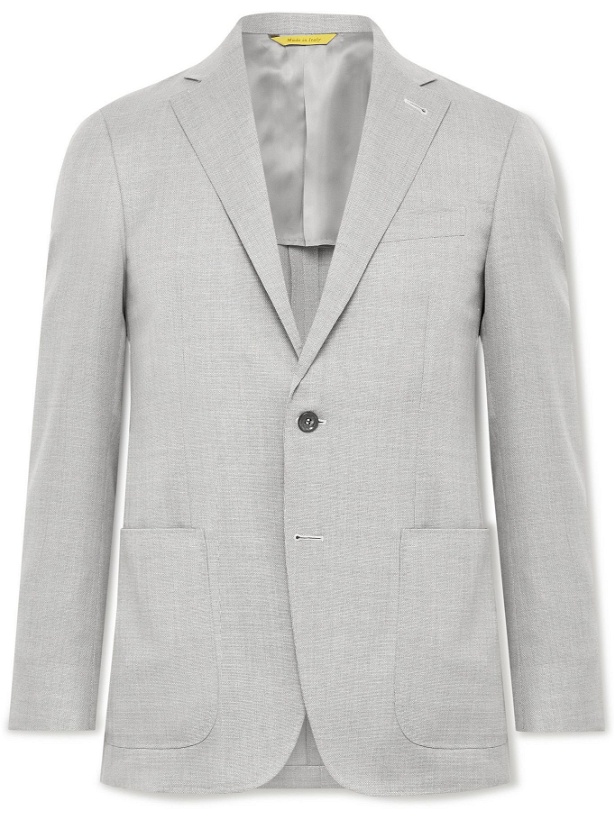 Photo: CANALI - Kei Slim-Fit Unstructured Super 130s Hopsack Wool Blazer - Gray