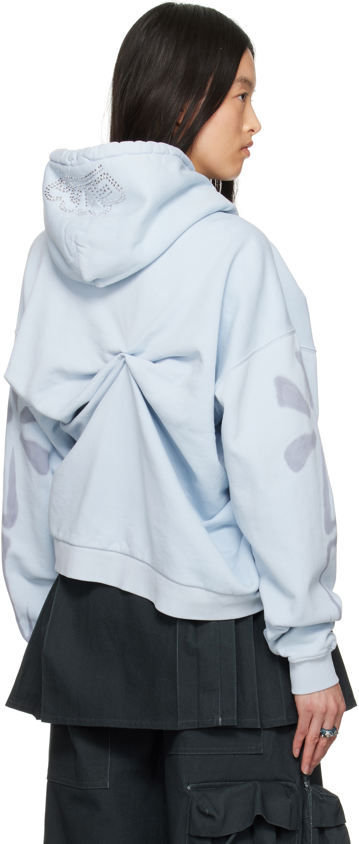 Collina Strada Blue Draped Hoodie