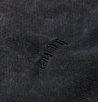 AMI - Acid-Wash Fleeceback Cotton-Jersey Hoodie - Black