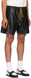 Rhude Black Leather Ciesta Shorts