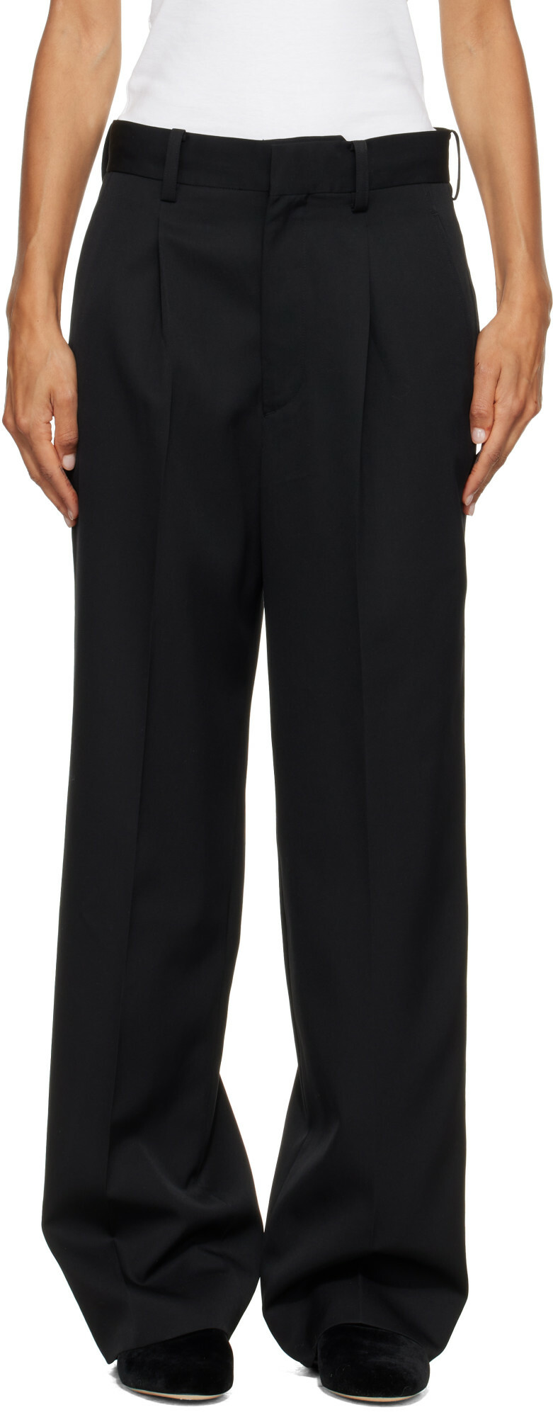 ssstein Black Straight Trousers