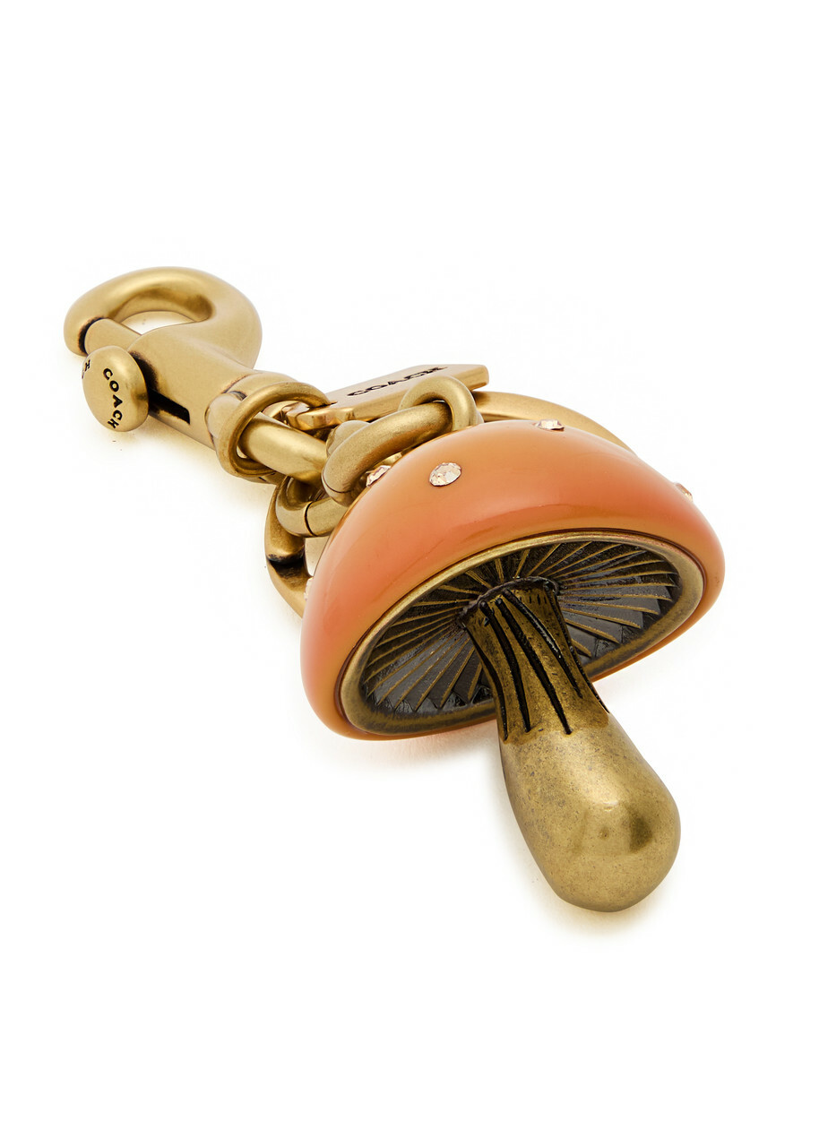 Coach Mushroom Crystal-embellished bag Charm - Taupe - One Size