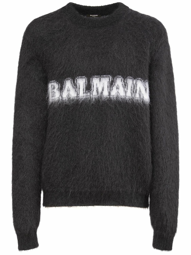 Photo: BALMAIN - Retro Logo Mohair Blend Sweater