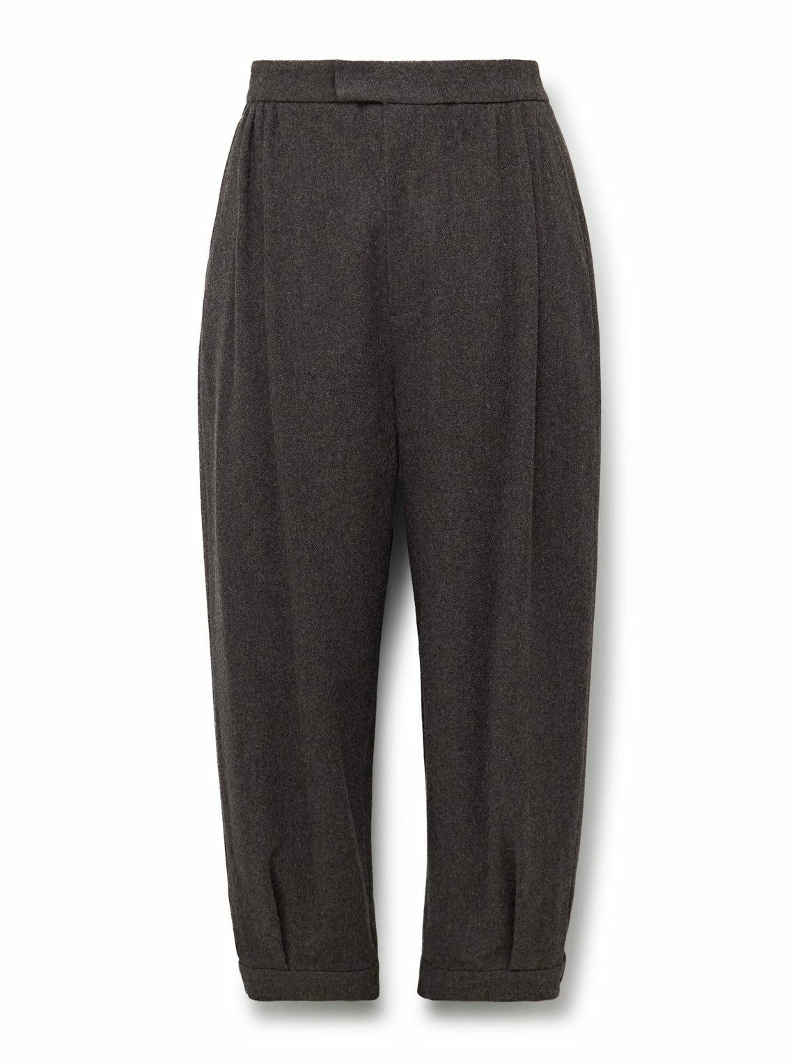 Amomento - Tapered Wool Trousers - Brown