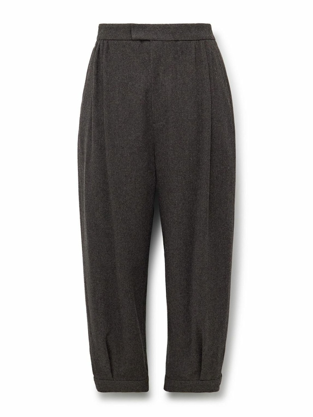 Photo: Amomento - Tapered Wool Trousers - Brown