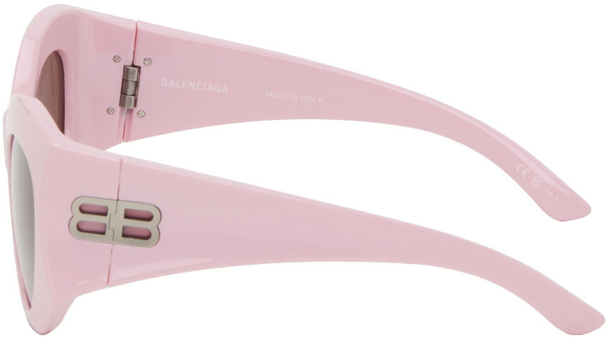 Balenciaga Hourglass Sunglasses Pink BALENCIAGA EYEWEAR Cat-eye printed acetate sunglasses | NET  main image 4