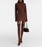 Aya Muse Belted semi-sheer minidress