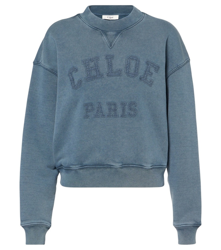 Photo: Chloé Logo cotton fleece sweatshirt