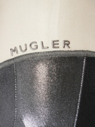 MUGLER - Metallic Jersey & Tulle Leggings