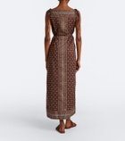 Dôen Amarante printed cotton voile midi dress