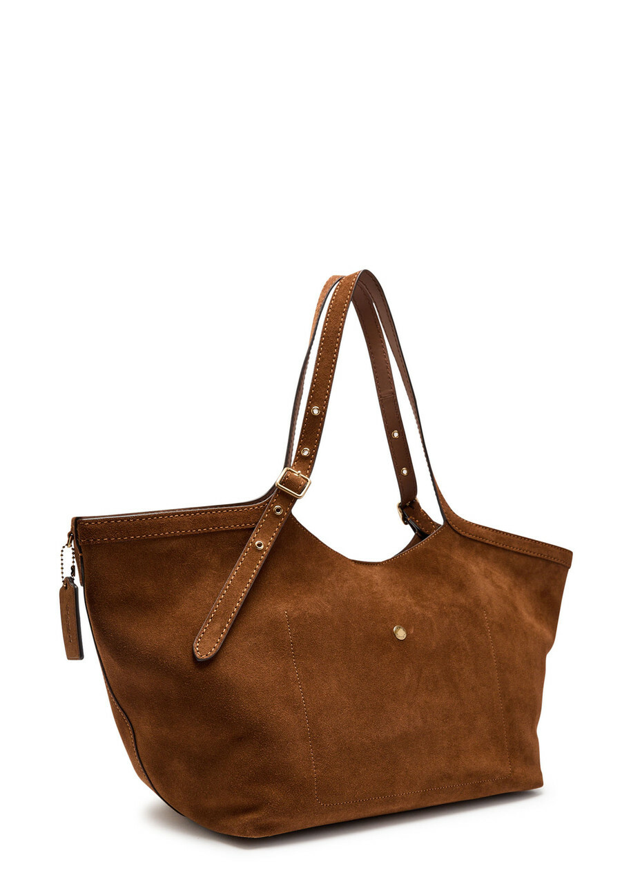 Coach Gramercy Suede Tote - Brown - One Size