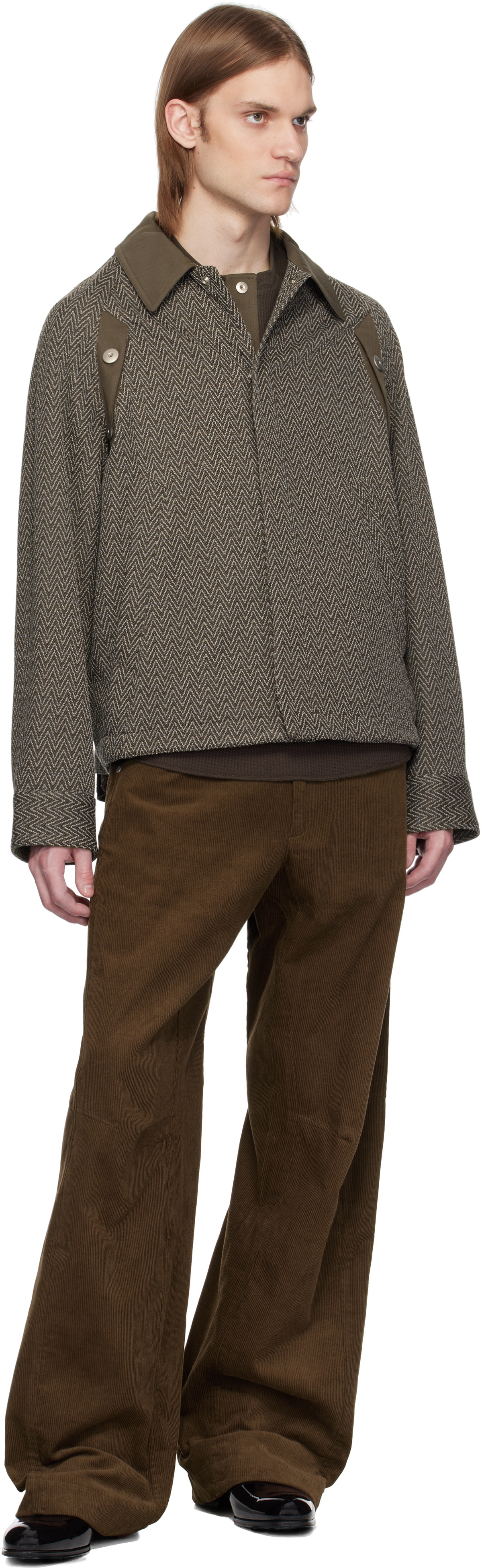 Omar Afridi Brown & Beige Bove Jacket Omar Afridi