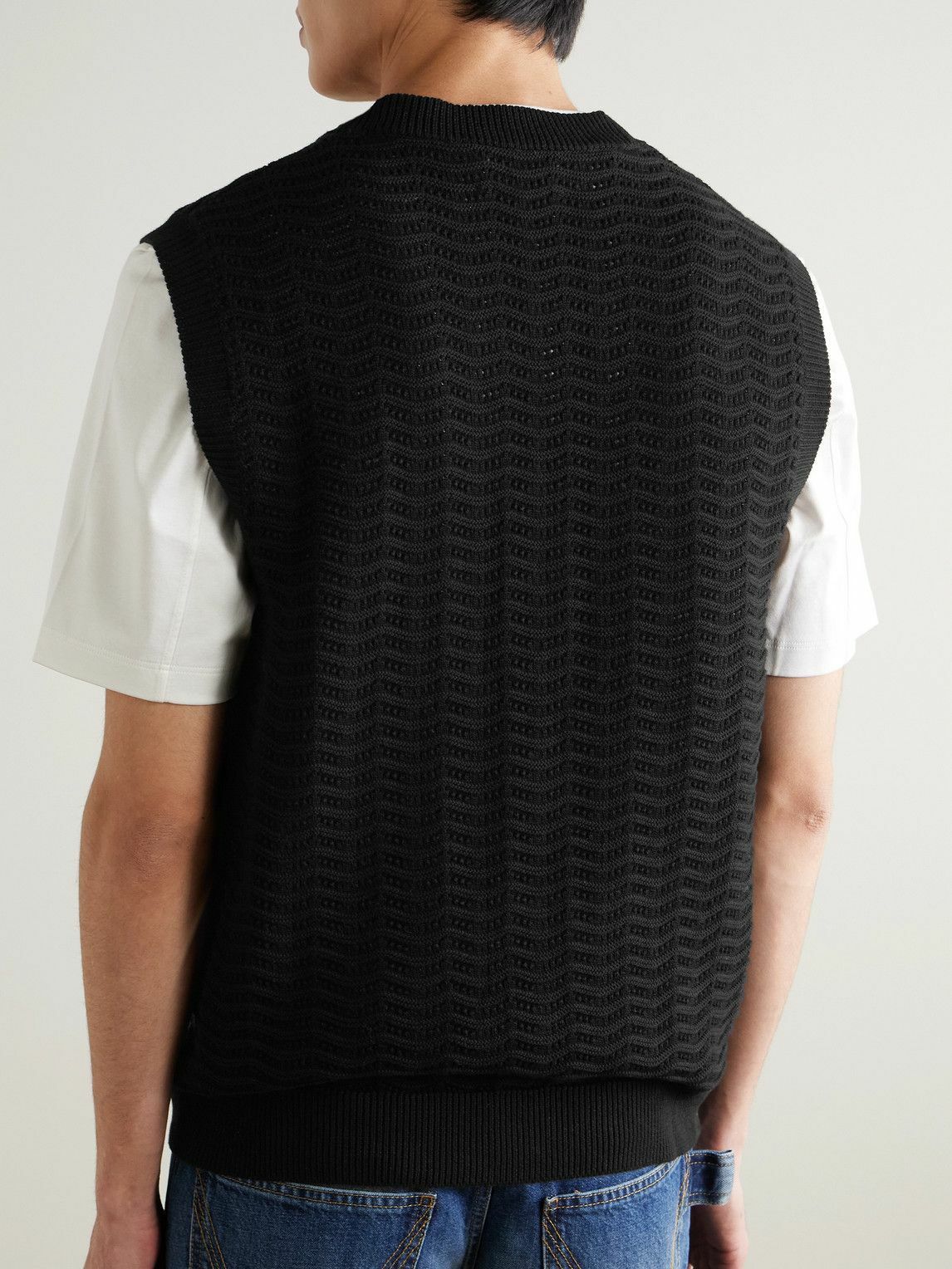 Mr P. - Crocheted Organic Cotton Vest - Black