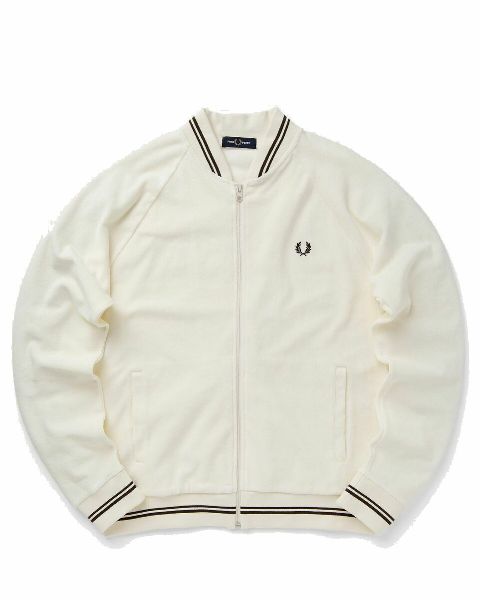 Photo: Fred Perry Towelling Track Jacket White - Mens - Track Jackets