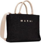Marni Black Raffia-Effect Small Tote