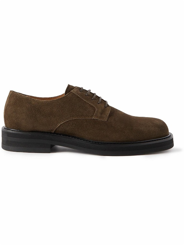 Photo: Mr P. - Jacques Regenerated Suede by evolo® Derby Shoes - Brown