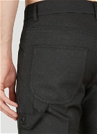 Twill Bootcut Pants in Black