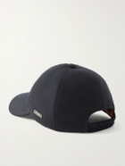 Zegna - Embroidered Cotton Cap - Black