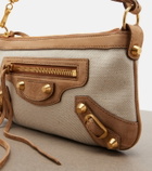 Balenciaga Le City Mini canvas and suede shoulder bag