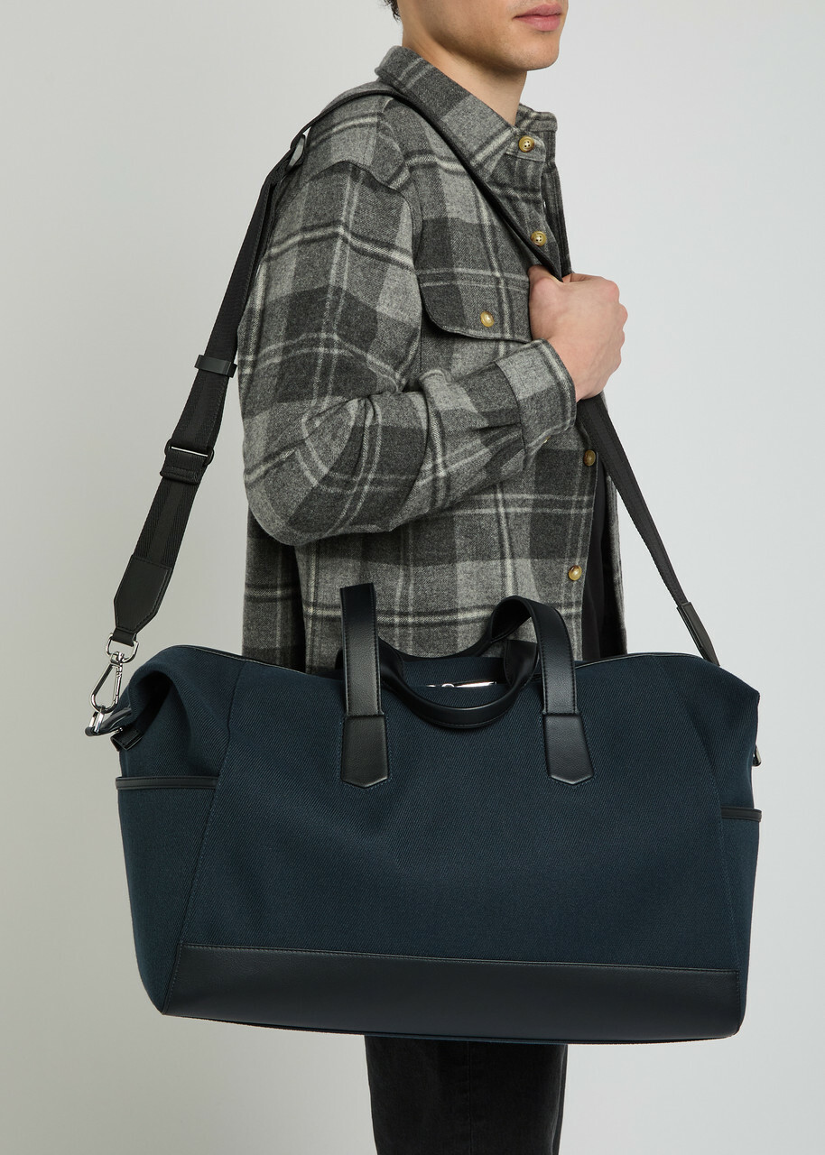 Boss Dakkar Leather-trim Canvas Holdall bag - Navy - One Size