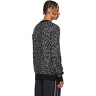 Wacko Maria Black and Grey Leopard Jacquard Sweater