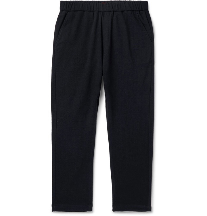 Photo: Barena - Navy Tapered Stretch-Virgin Wool Drawstring Trousers - Navy
