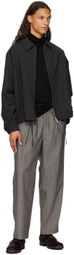 Róhe Gray Tapered Elasticated Pleated Trousers