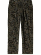 Universal Works - Tapered Paisley-Print Cotton-Corduroy Drawstring Trousers - Brown