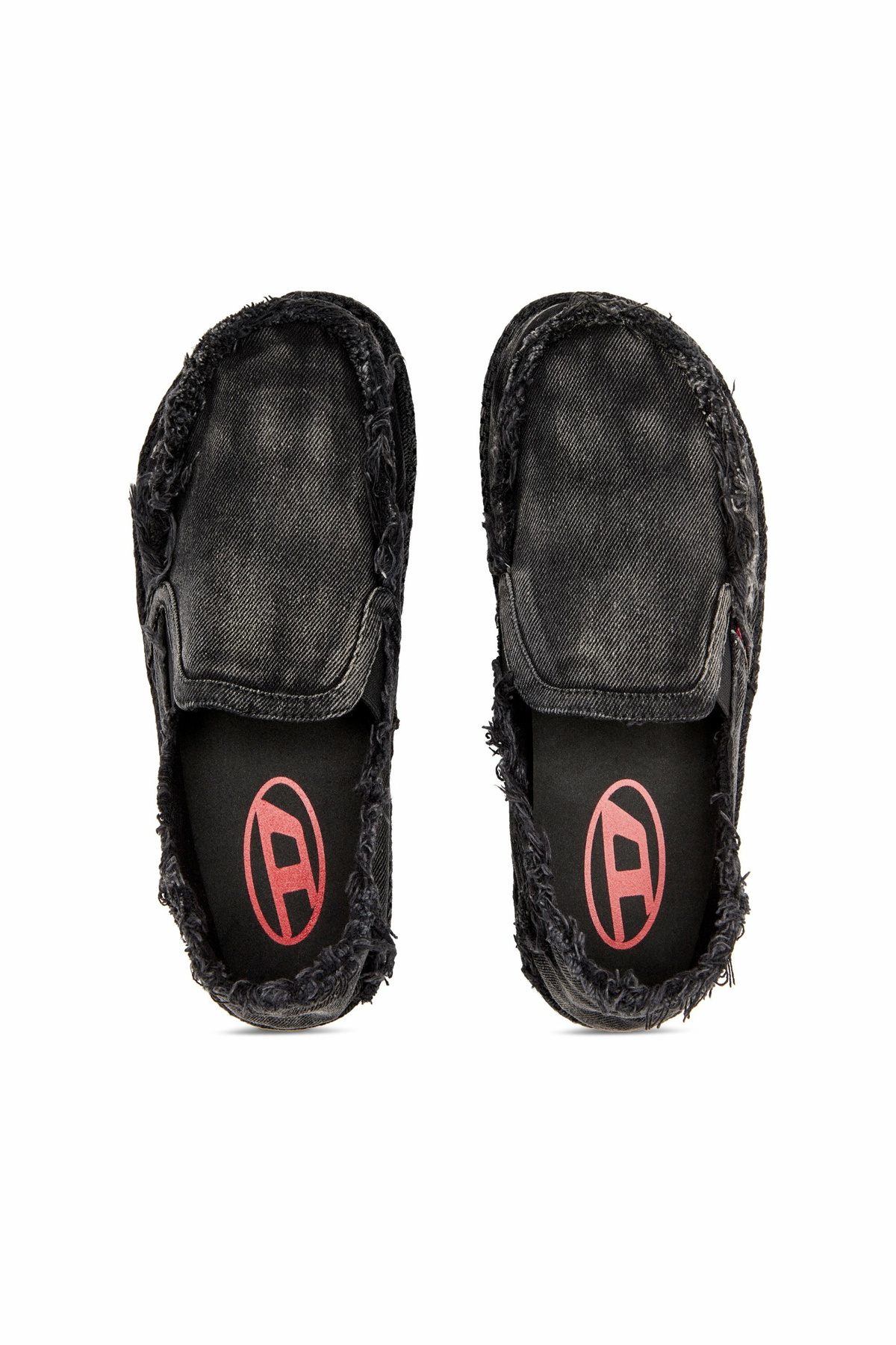 Diesel Espadrille loafers in distressed denim - Lace Ups and Mocassins Mens in Black