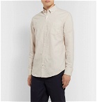 NN07 - Levon Button-Down Collar Brushed Cotton-Flannel Shirt - Ecru