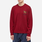 Kenzo Men's Tiger K Logo Crew Knit in Bordeaux