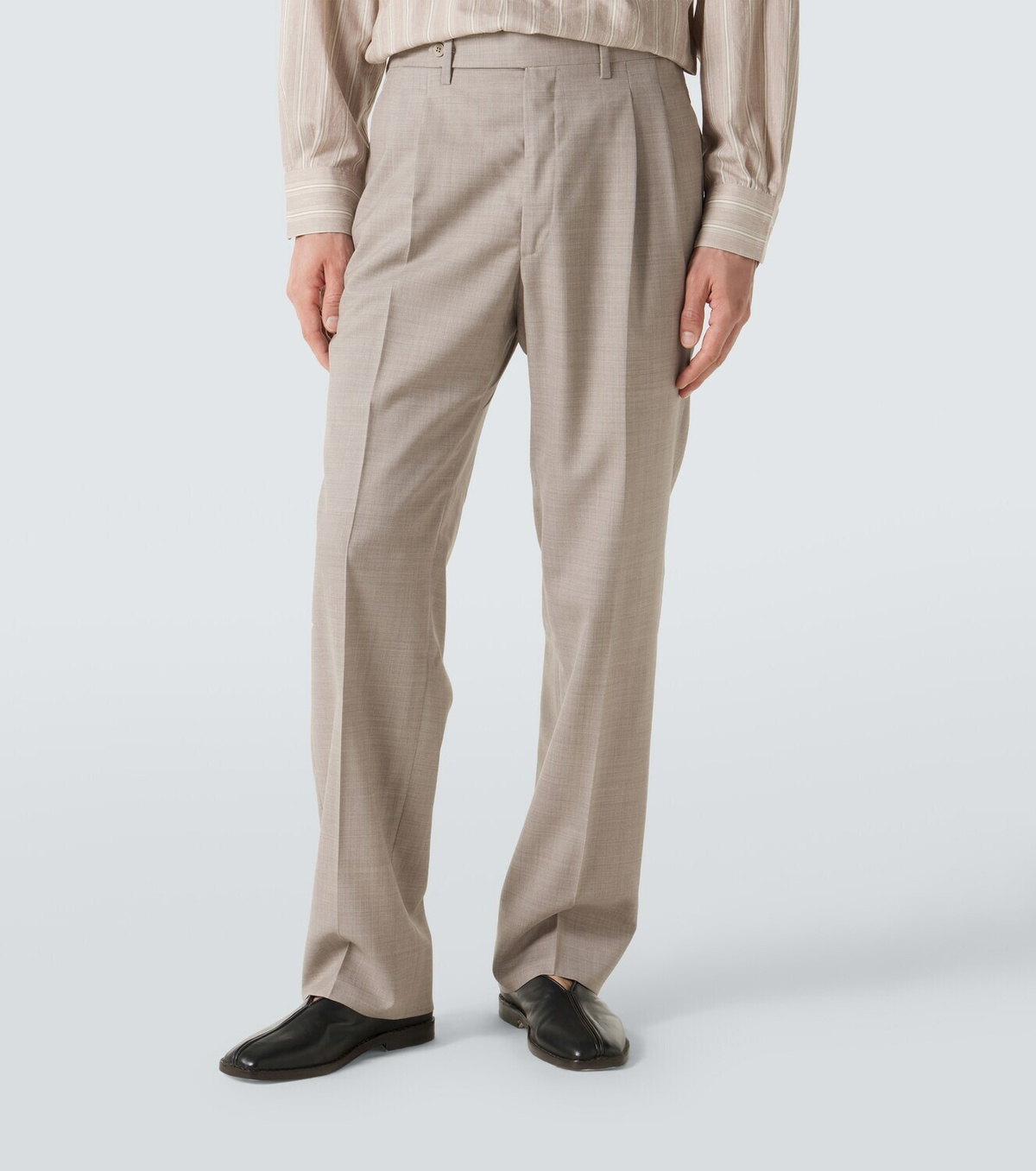 Stòffa Pleated wool wide-leg pants